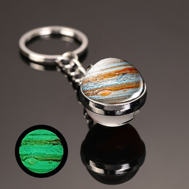 Aleación al por mayor luminoso universo planeta llavero